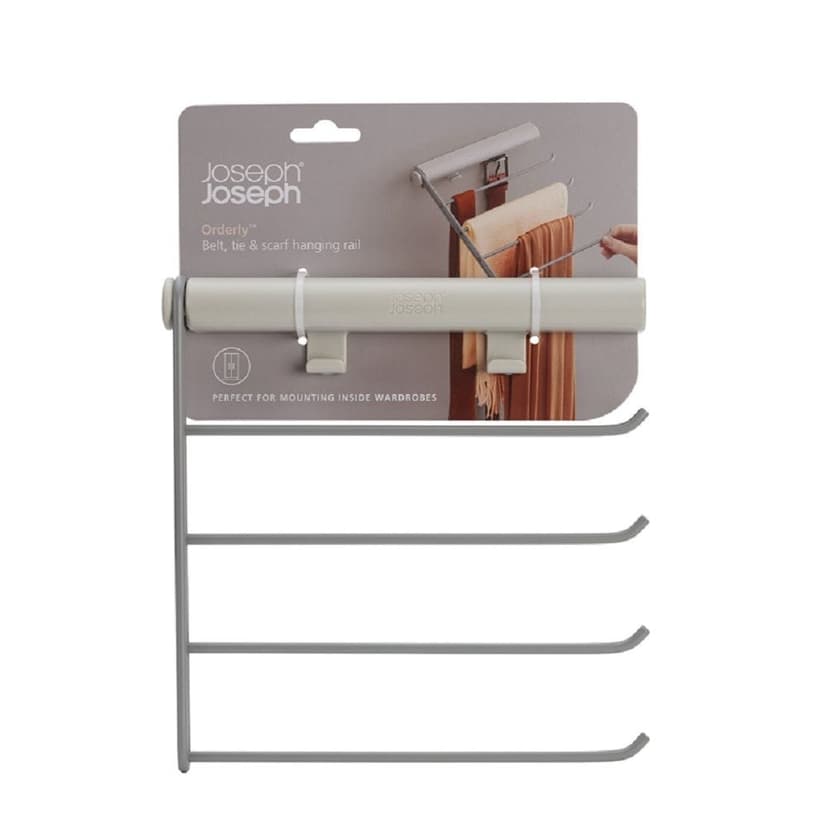 Joseph & Joseph Orderly Belt, Tie & Scarf Hanging Clothing Accessories Rail, Ecru