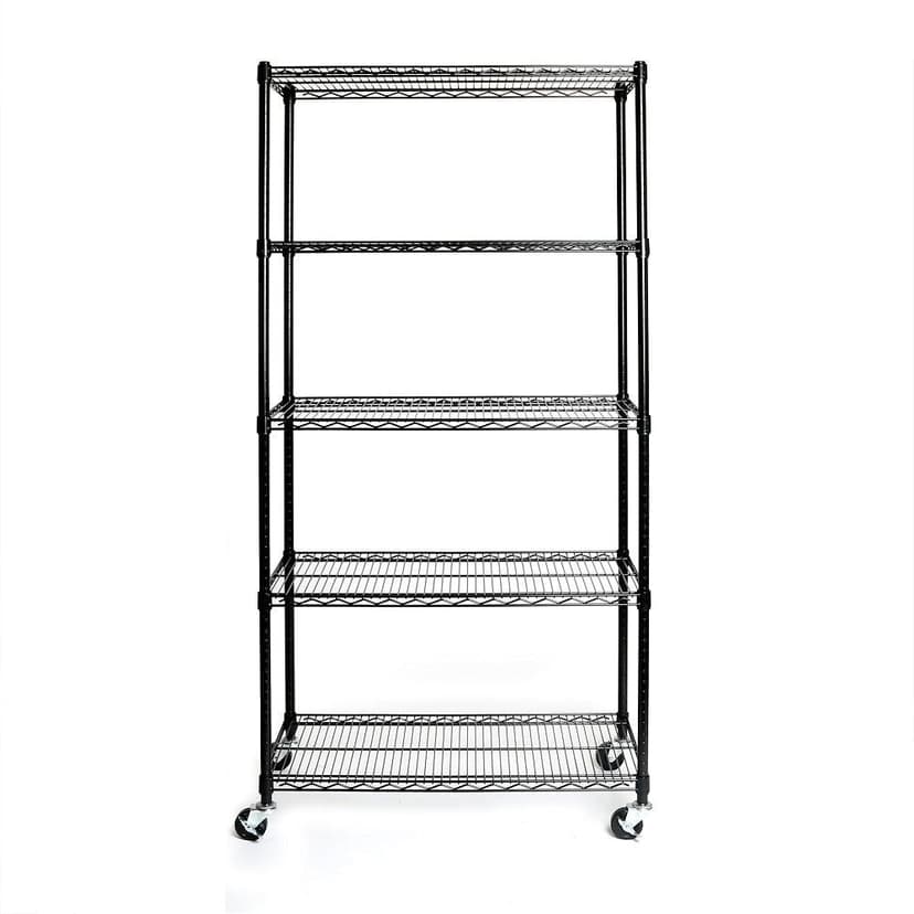 Vancouver Classics 5-Tier NSF Steel Shelving, 36-in x 18-in x 72-in, Black