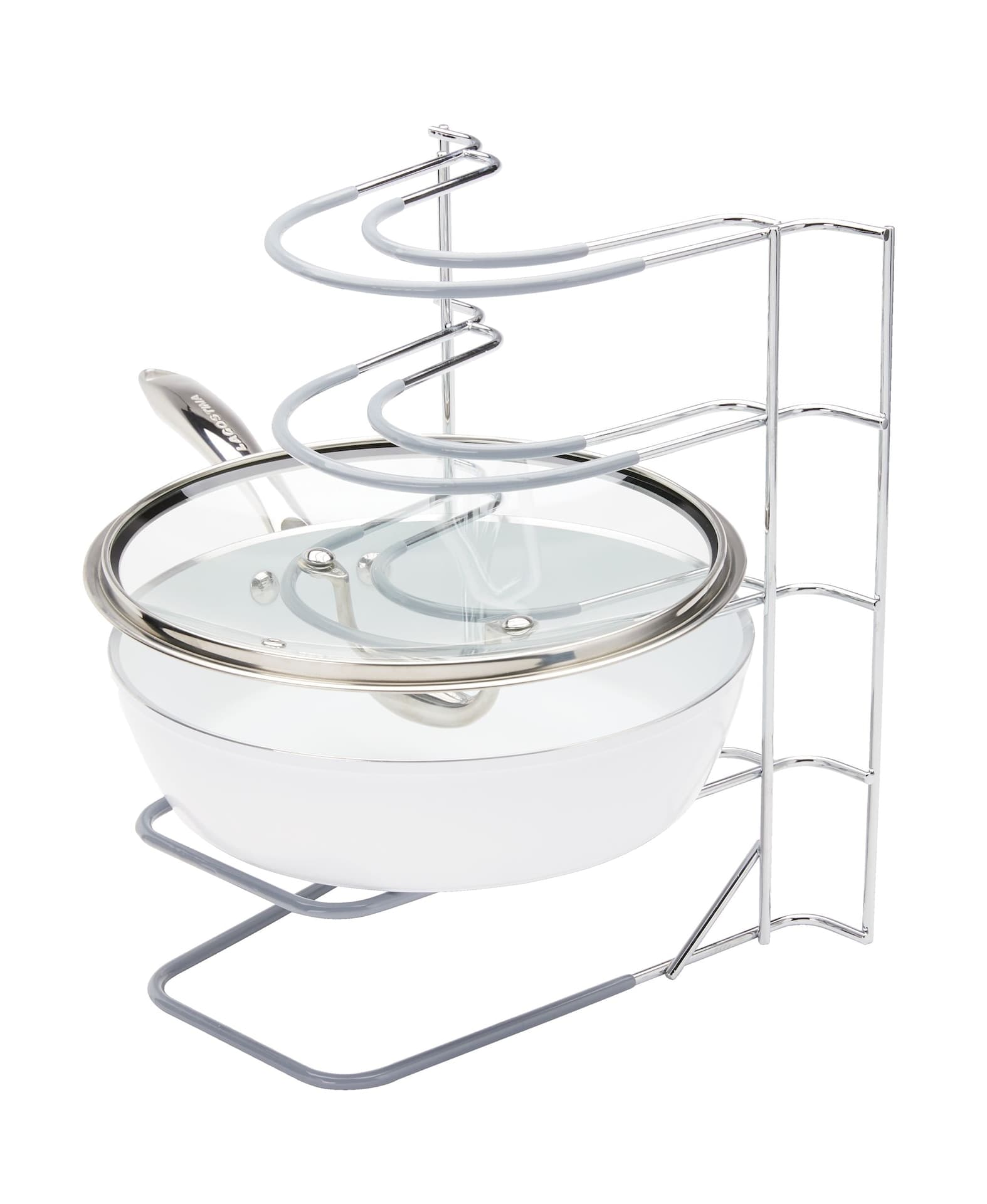 Type A Stay 5-Slot Kitchen Cabinet/Cupboard Storage Rack For Bakeware/Trays/Pans/Lids, Chrome