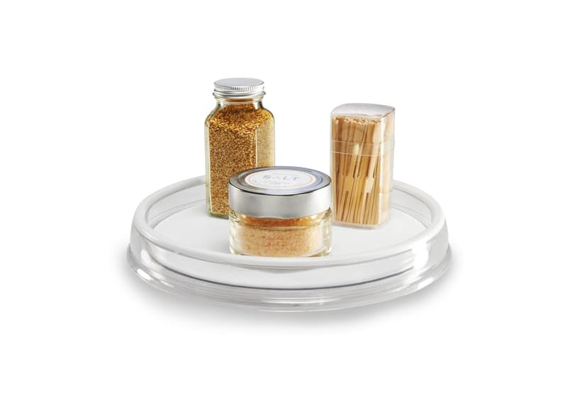 Madesmart Lazy Susan Turntable Organizer For Kitchen Cupboard/Cabinet, White, 10-in