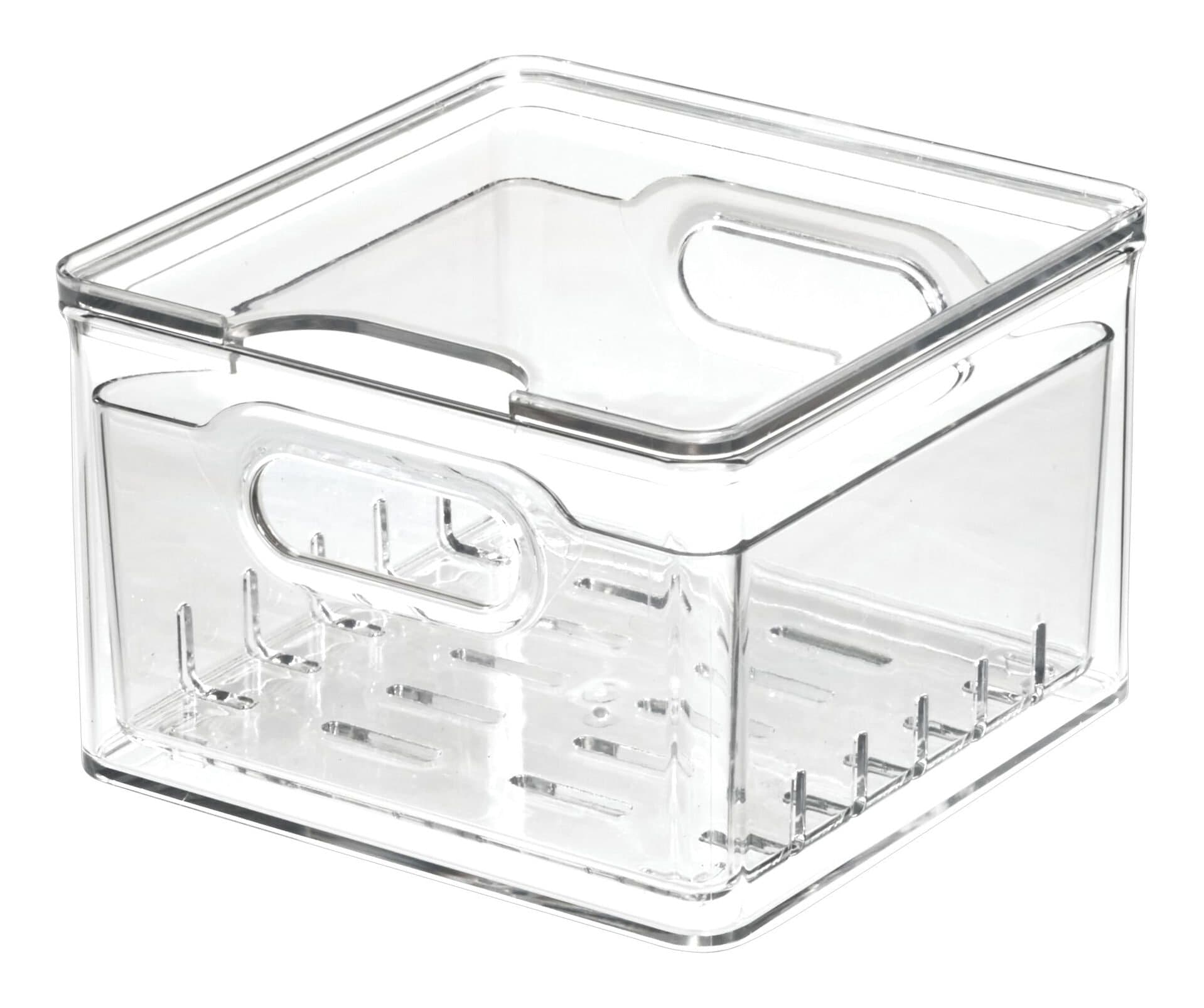 The Home Edit x iDESIGN Clear Plastic Stacking Berry Fridge Bin Storage Organizer with Lid