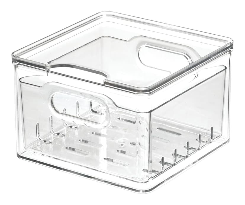 The Home Edit x iDESIGN Clear Plastic Stacking Berry Fridge Bin Storage Organizer with Lid