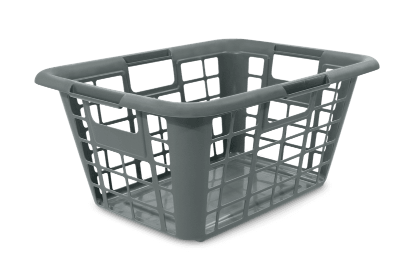 type A Laundry Basket, 23.25 x 17 x 11-in, Grey