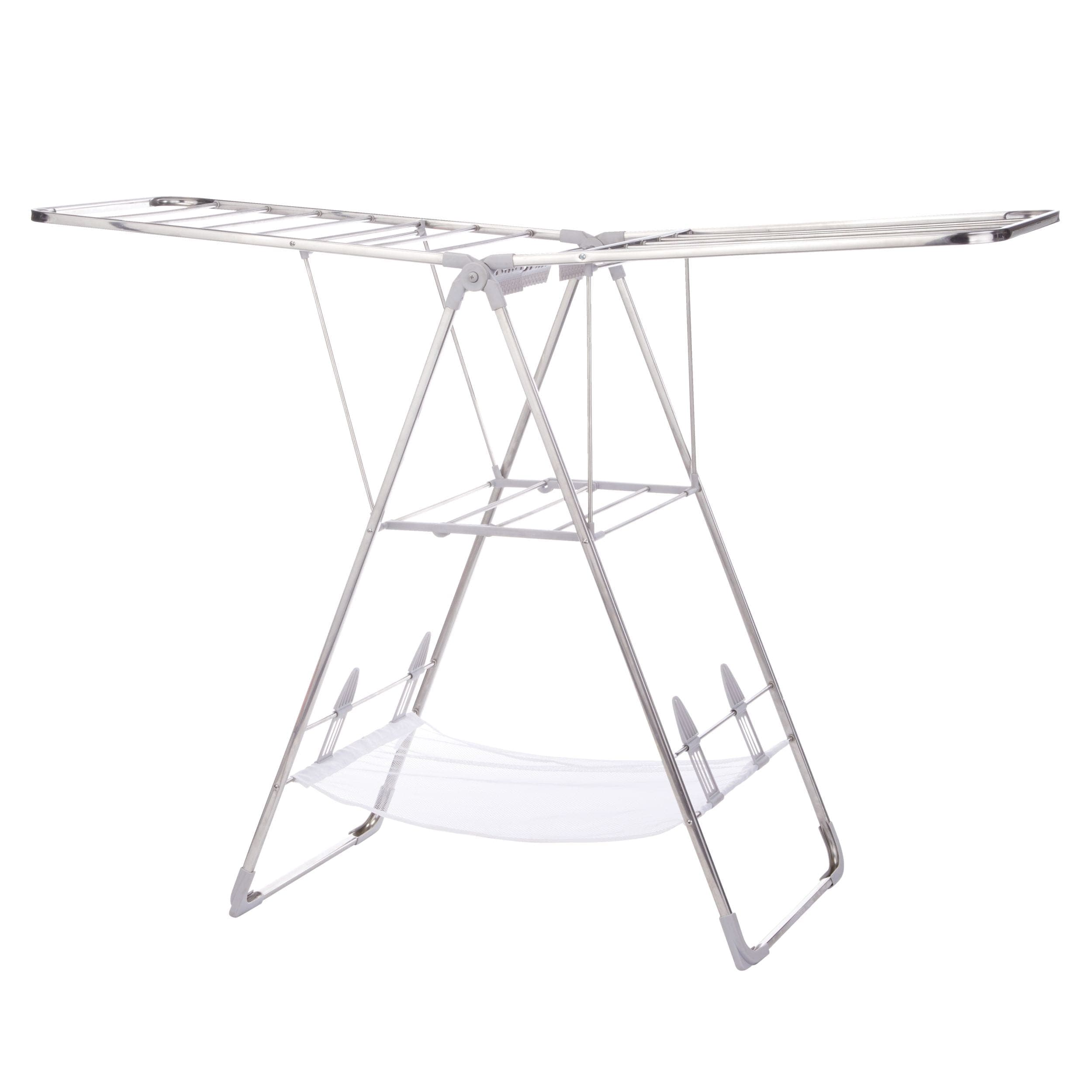 type A Heavy Duty Stainless Steel Gullwing Folding Drying Rack, 62.5 x 23.3 x 44-in