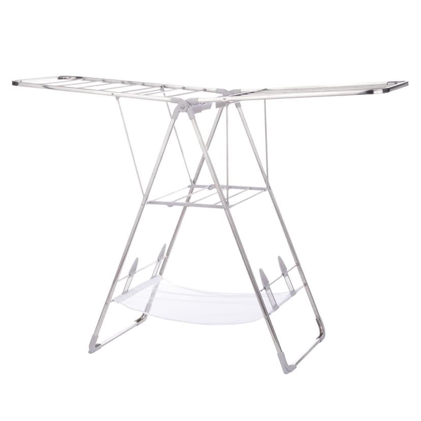 type A Heavy Duty Stainless Steel Gullwing Folding Drying Rack, 62.5 x 23.3 x 44-in