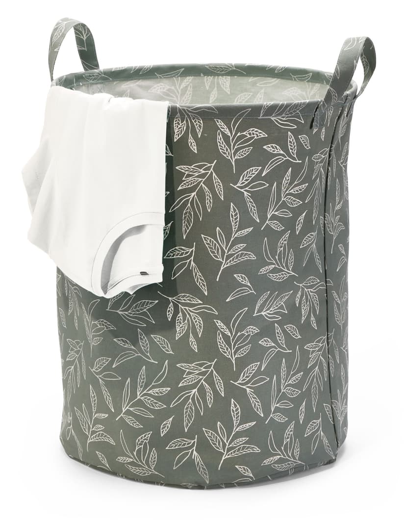 type A Prima Round Collapsible Laundry Hamper, 80-L, Botanical