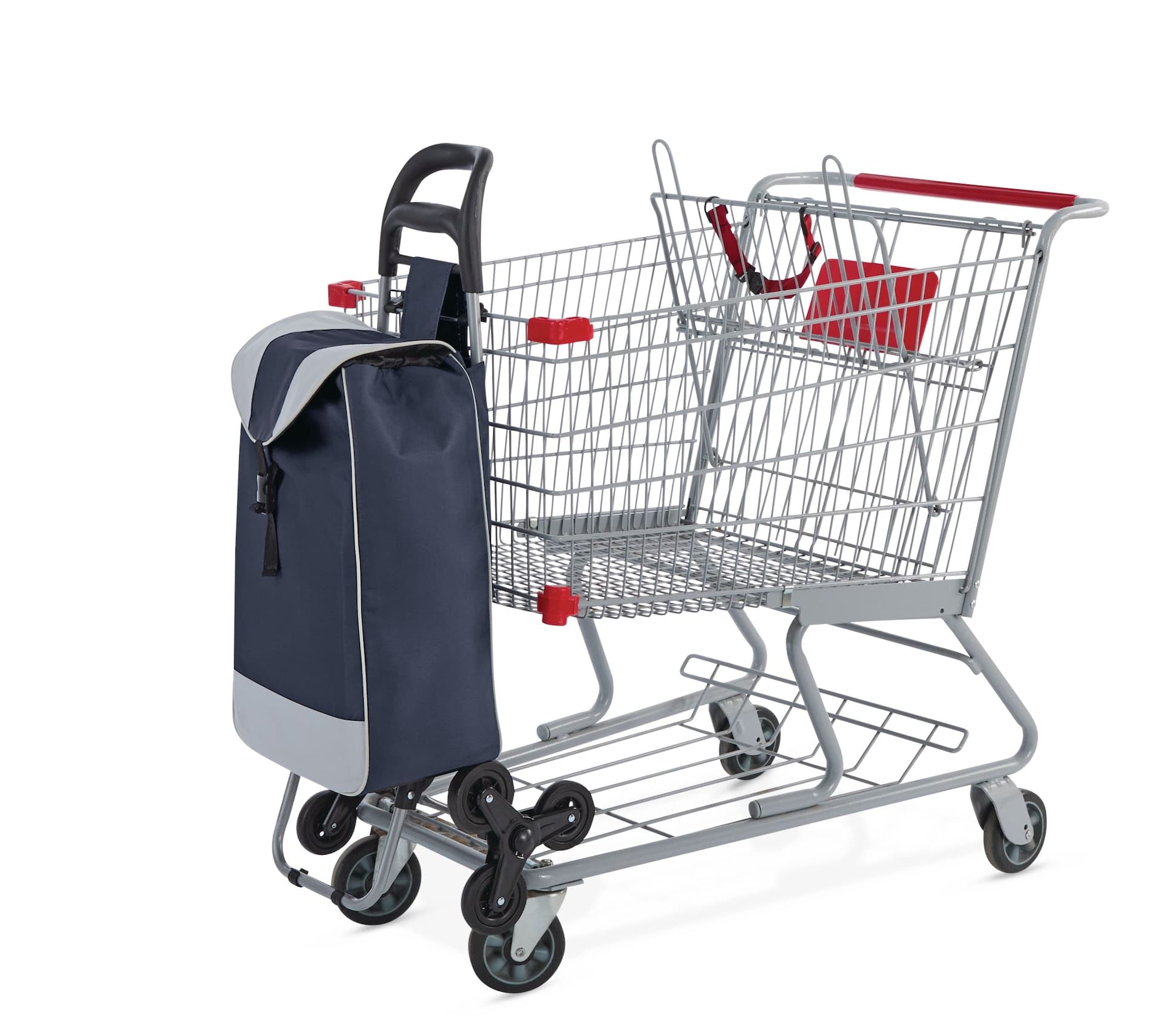 Type A 6-Wheel Stair Climbing Steel Shopping Cart
