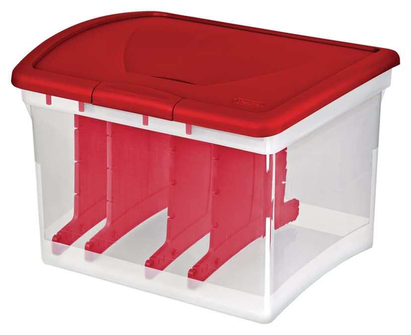 Transparent Christmas Lights Storage Box with Latched Lid and 4 Storage Reels, 30-L