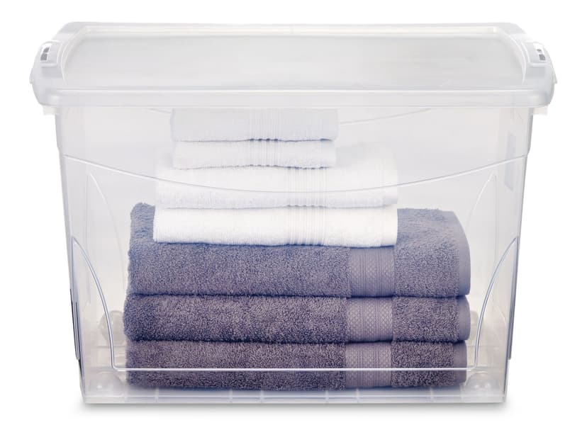 type A Clarity Transparent Storage Box with Lid, 60-L