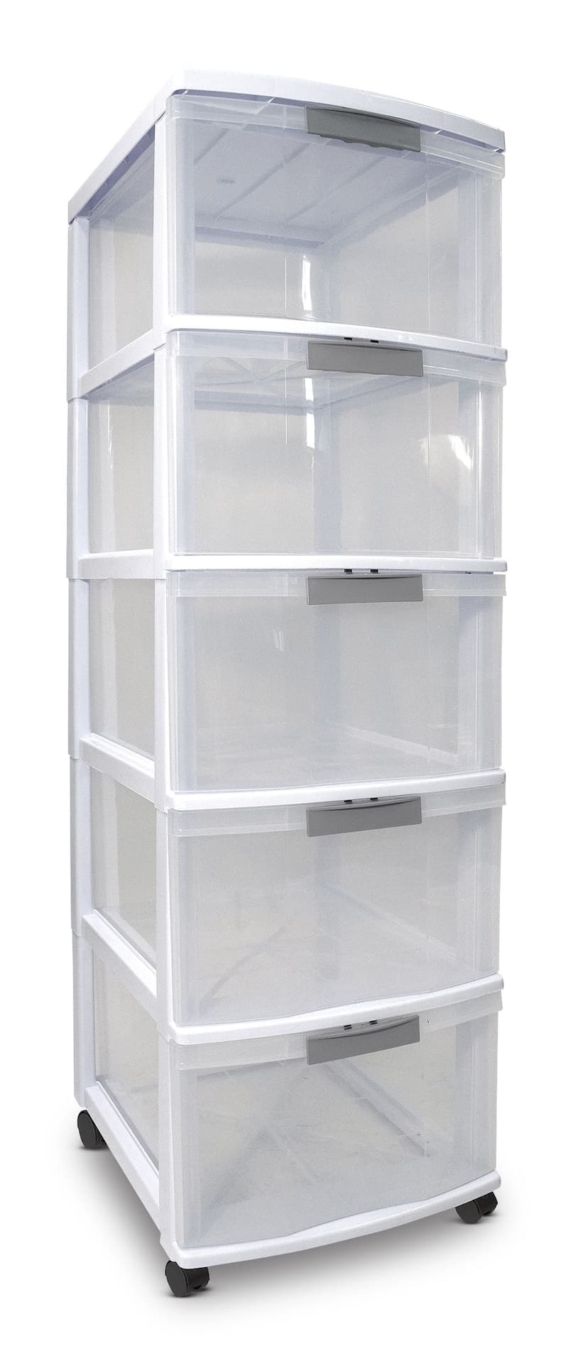 type A Element Lockable White Frame 5-Drawer Storage Tower/Cart with Wheels, 26-in