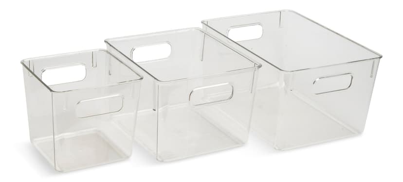 Dial Multi-Size Clear Storage Bin Set, 3-pc