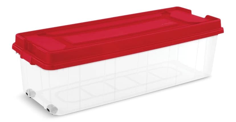 Sterilite Transparent Christmas Tree Storage Box with Wheels, 7-ft