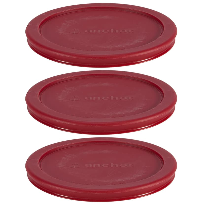 Anchor Hocking Plastic Lid Set, Red, 3-pc x 4-Cup