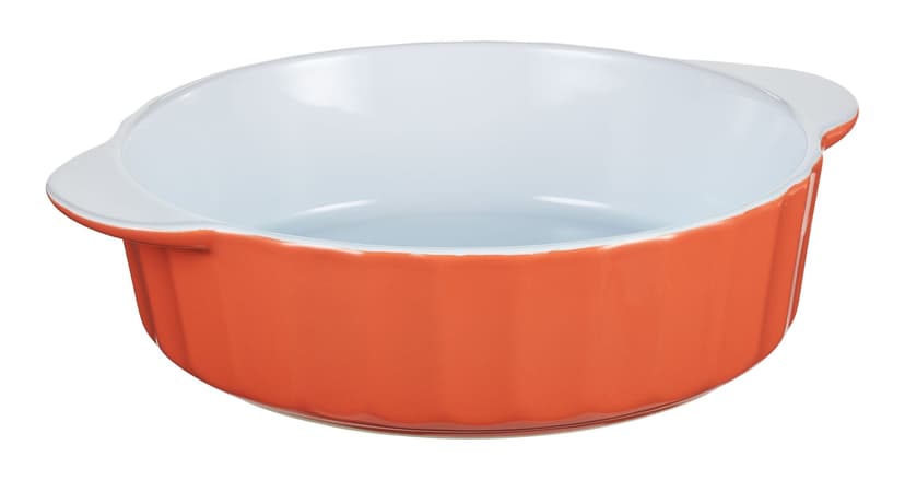 Vida by PADERNO Round Ceramic Baking Dish, 2.1 L, Orange