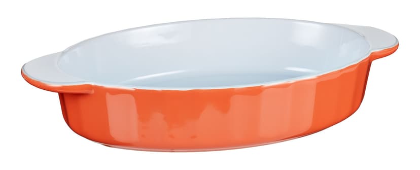 Vida by PADERNO Oval Ceramic Baking Dish, Orange