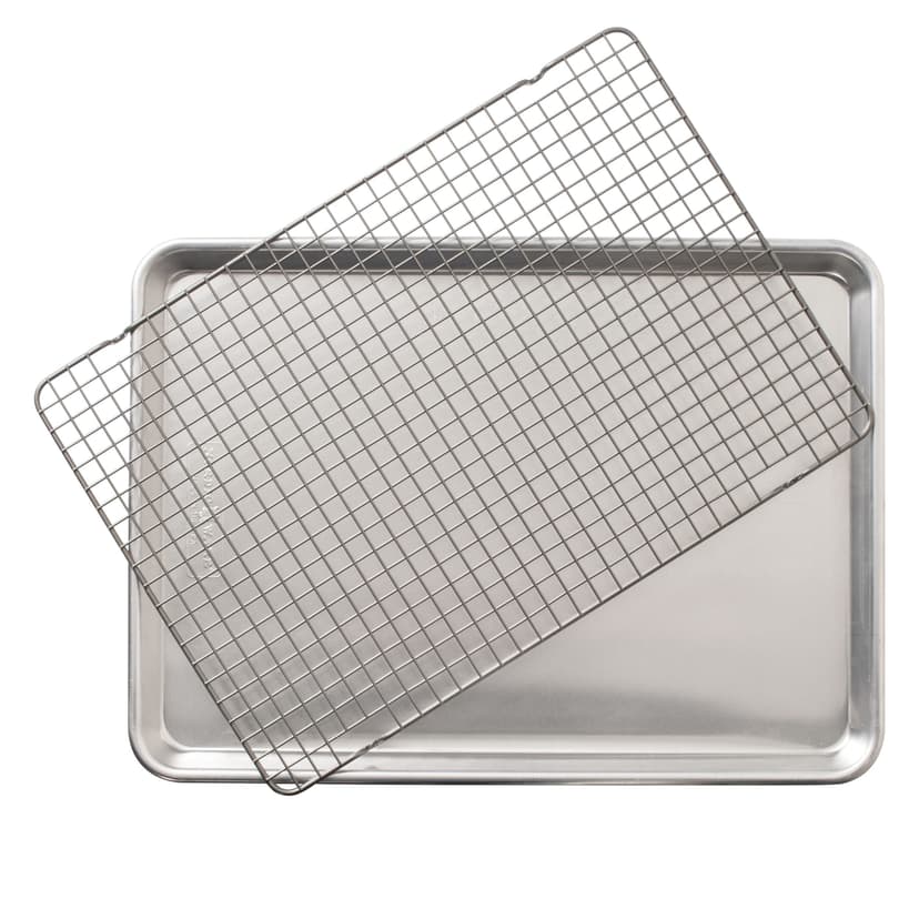 Nordic Ware Naturals® Aluminum Half-Sheet with Oven-Safe Nonstick Grid, 2-pc