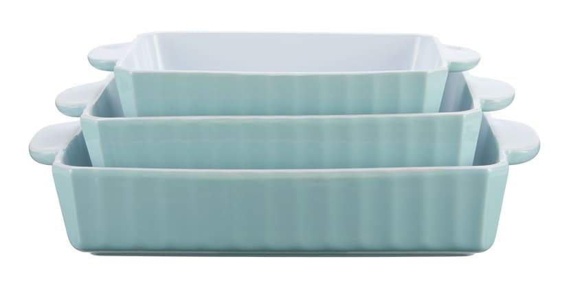 Vida by PADERNO Rectangular White/Blue Bake Set, 3-pc