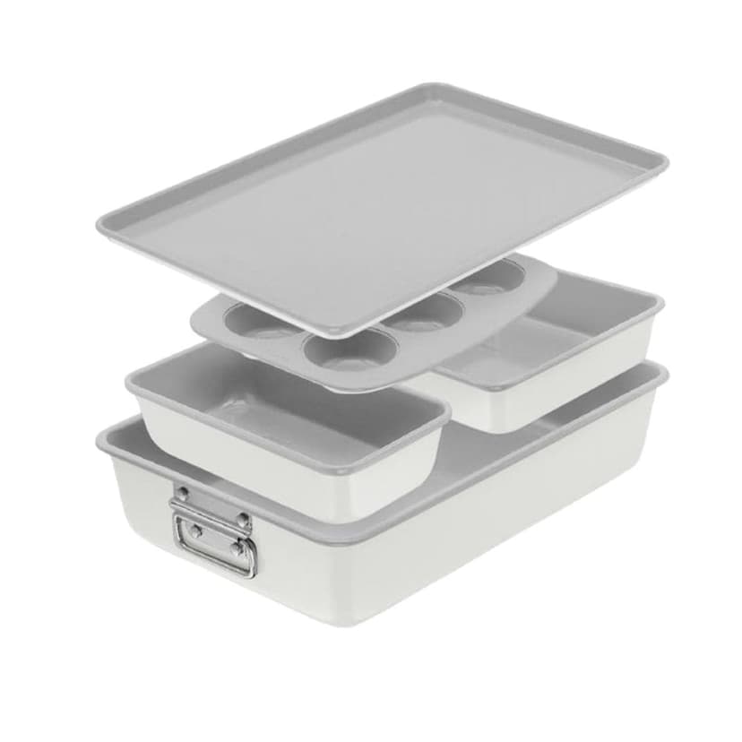Lagostina Premium Stackable Cream Non-Stick Bakeware Set, 5-pc