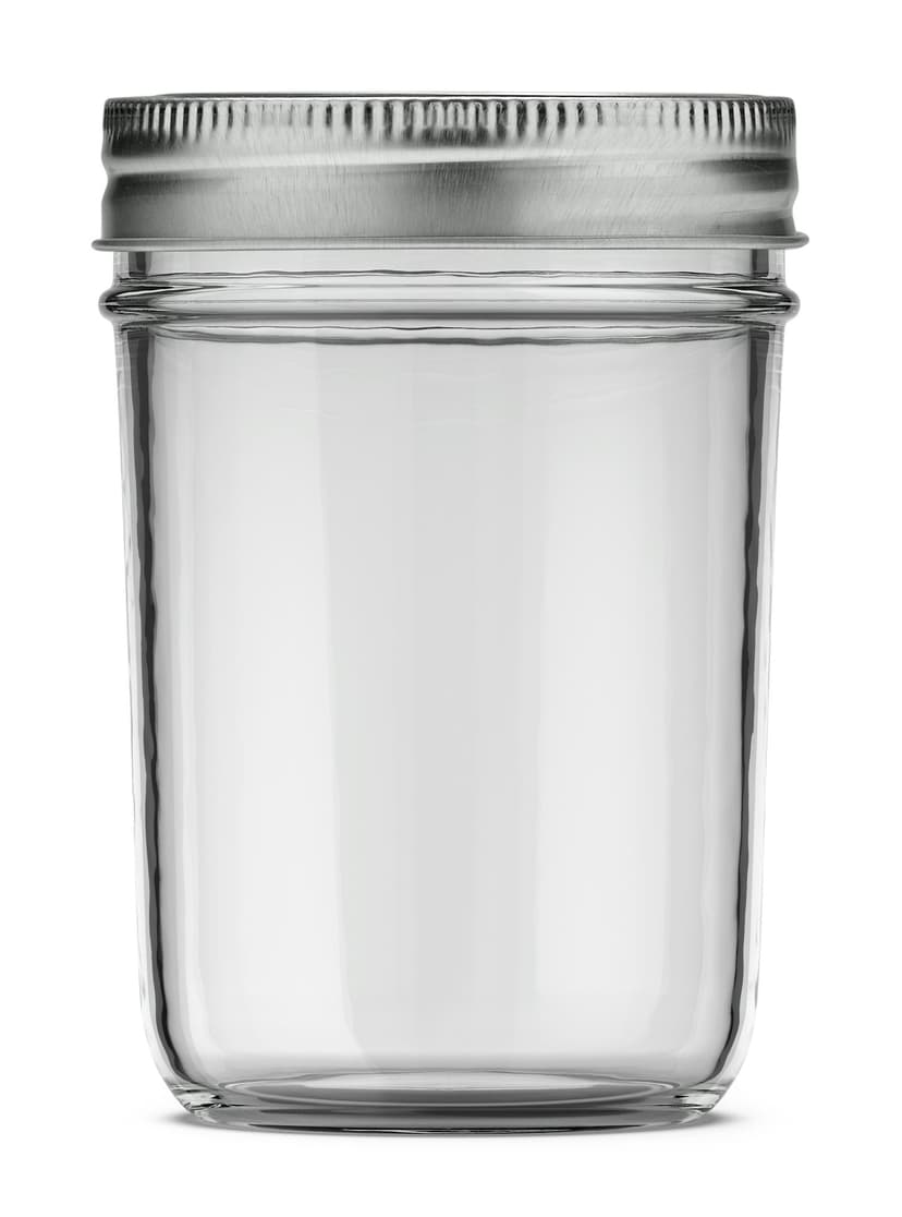 Pur Mason Smooth Design Regular Mouth Glass Jar with Lid & Band, 8-oz, 12-pk