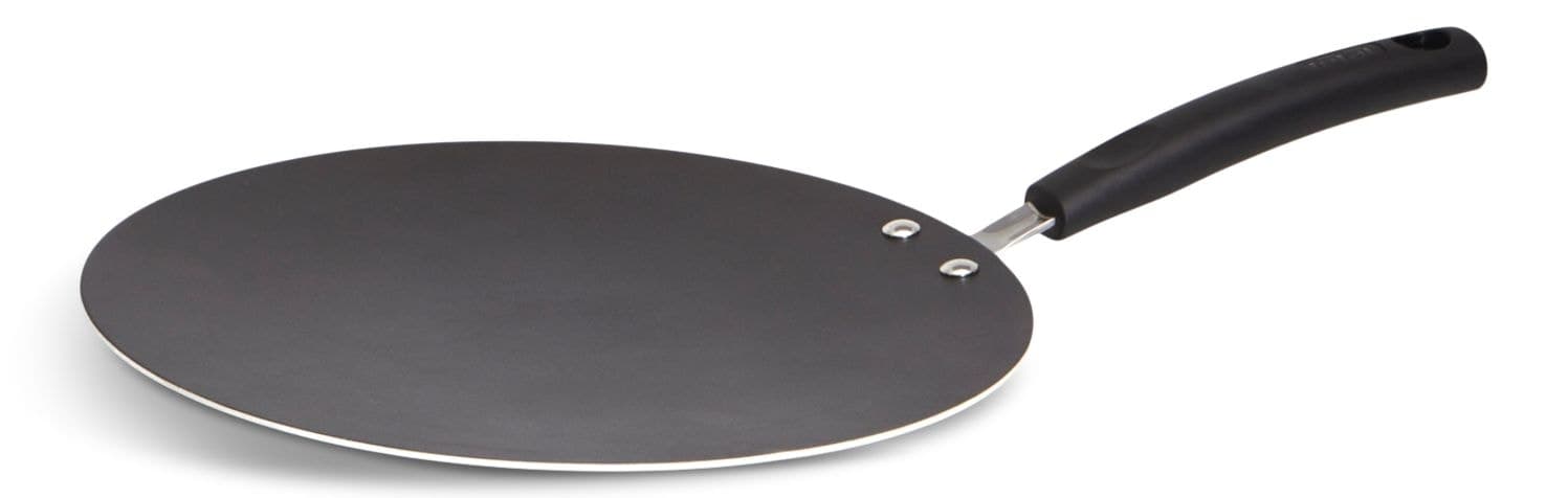 T-fal Tawa Frying Pan, Non-Stick, Dishwasher & Oven Safe, 30 cm, Black
