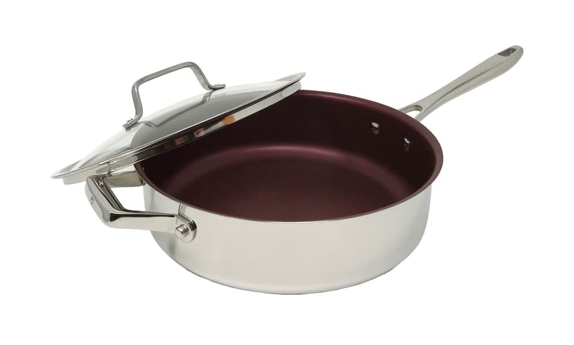 PADERNO Professional Non-Stick Clad Jumbo Cooker, Burgundy, 5-L
