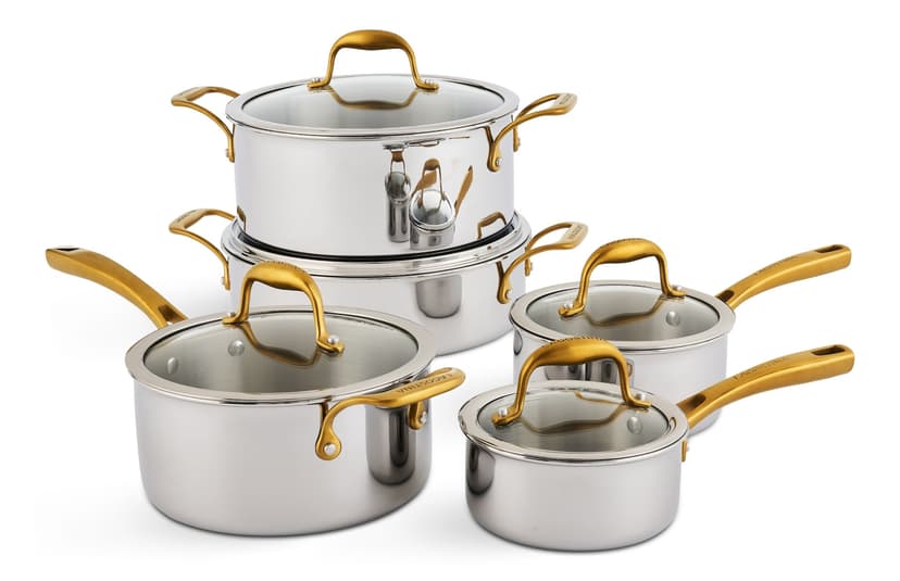 Lagostina Finezza 5-Ply Clad Stainless Steel Cookware Set, 10-pc