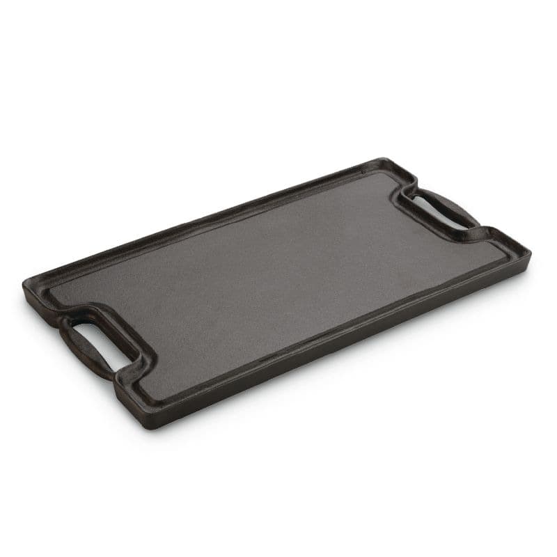 Lagostina Pre-Seasoned Cast Iron Reversible Grill, Oven & BBQ Safe, Black, 20-in x 10-in