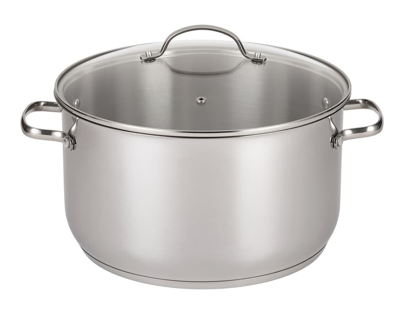 Master Chef Stainless Steel Stock Pot with Glass Lid, 10-qt