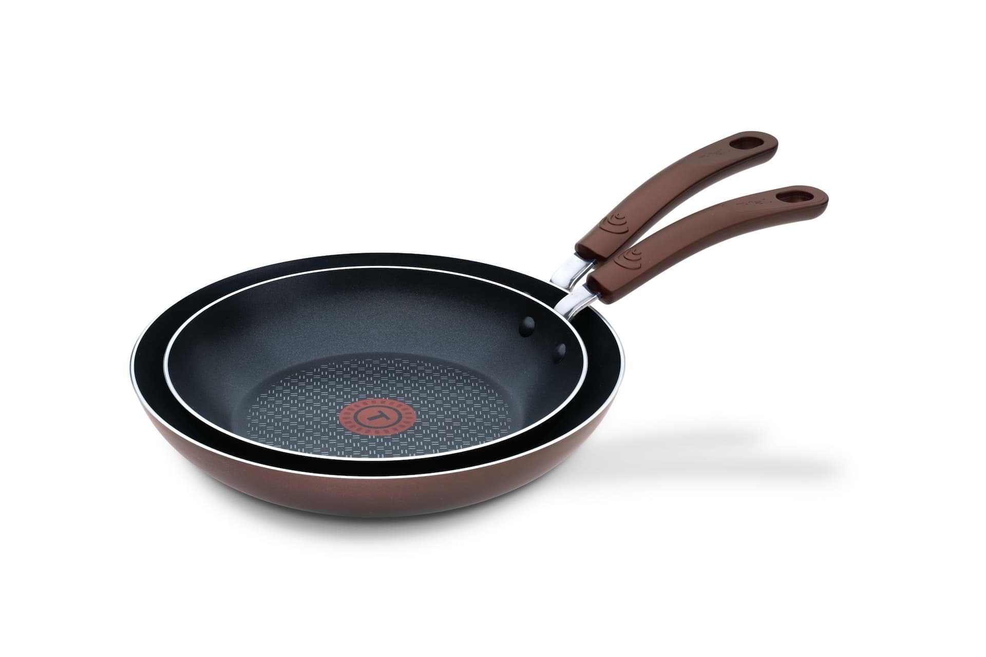 T-fal Air Grip Aluminum 2 Piece Non-stick, Dishwasher & Oven Safe Frying Pan Set, Burgundy, 11-in and 9.4-in