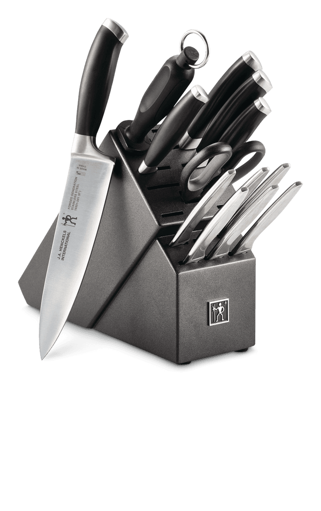 Henckels Stainless Steel Forged Generation Knife Block Set, Ergonomic Grip, 14-pc
