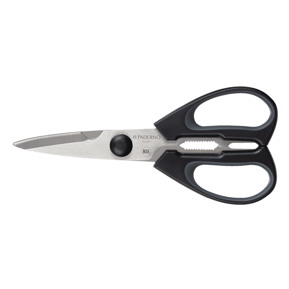 PADERNO Stainless Steel Multi-Purpose Kitchen Shears with Ergonomic Grip and Built-In Bottle Opener