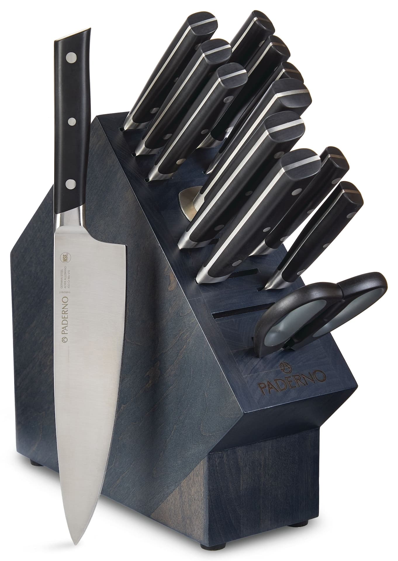 PADERNO Highland Fully Forged Stainless Steel Knife Block Set, 14-pc