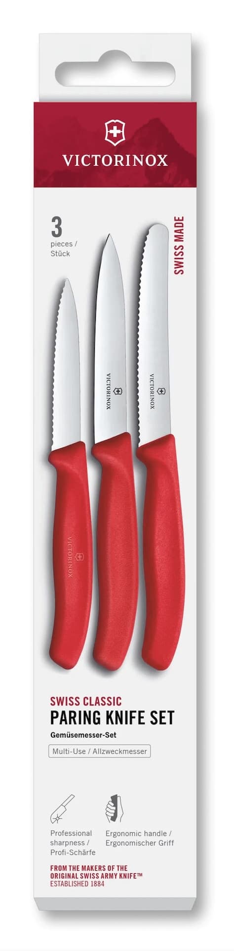 Victorinox Paring Knife Set with Non-Slip Handles, 3-pc