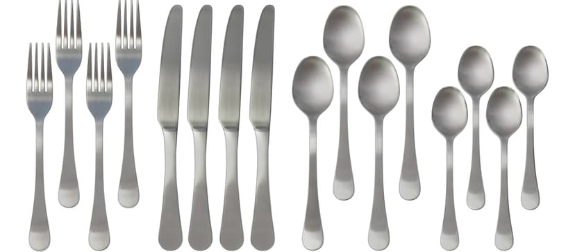 Basic Stainless Steel Flatware Set, Serves 4, 16-pc