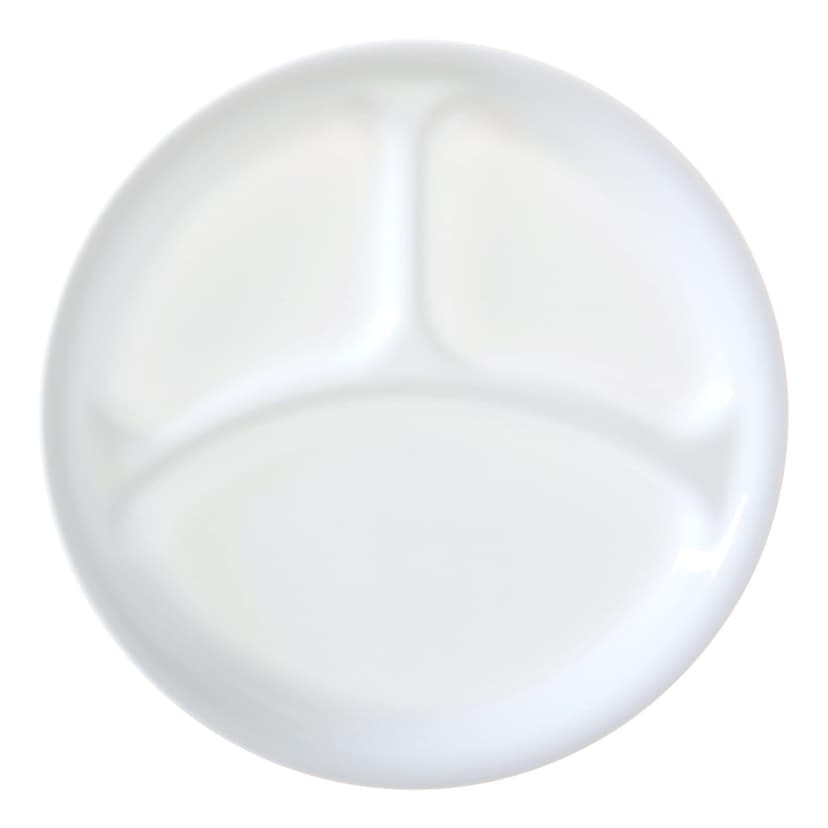 Corelle Glass Divided Dinner Plate, 10.25-in, White