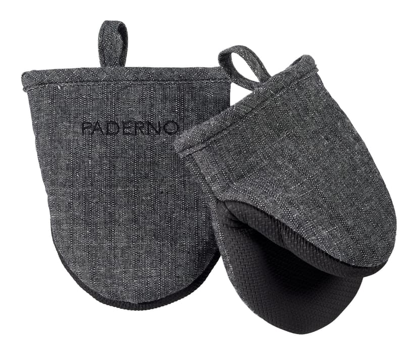 PADERNO Neoprene Palm Mini Mitts, Black Chambray, One-Size, 2-pk