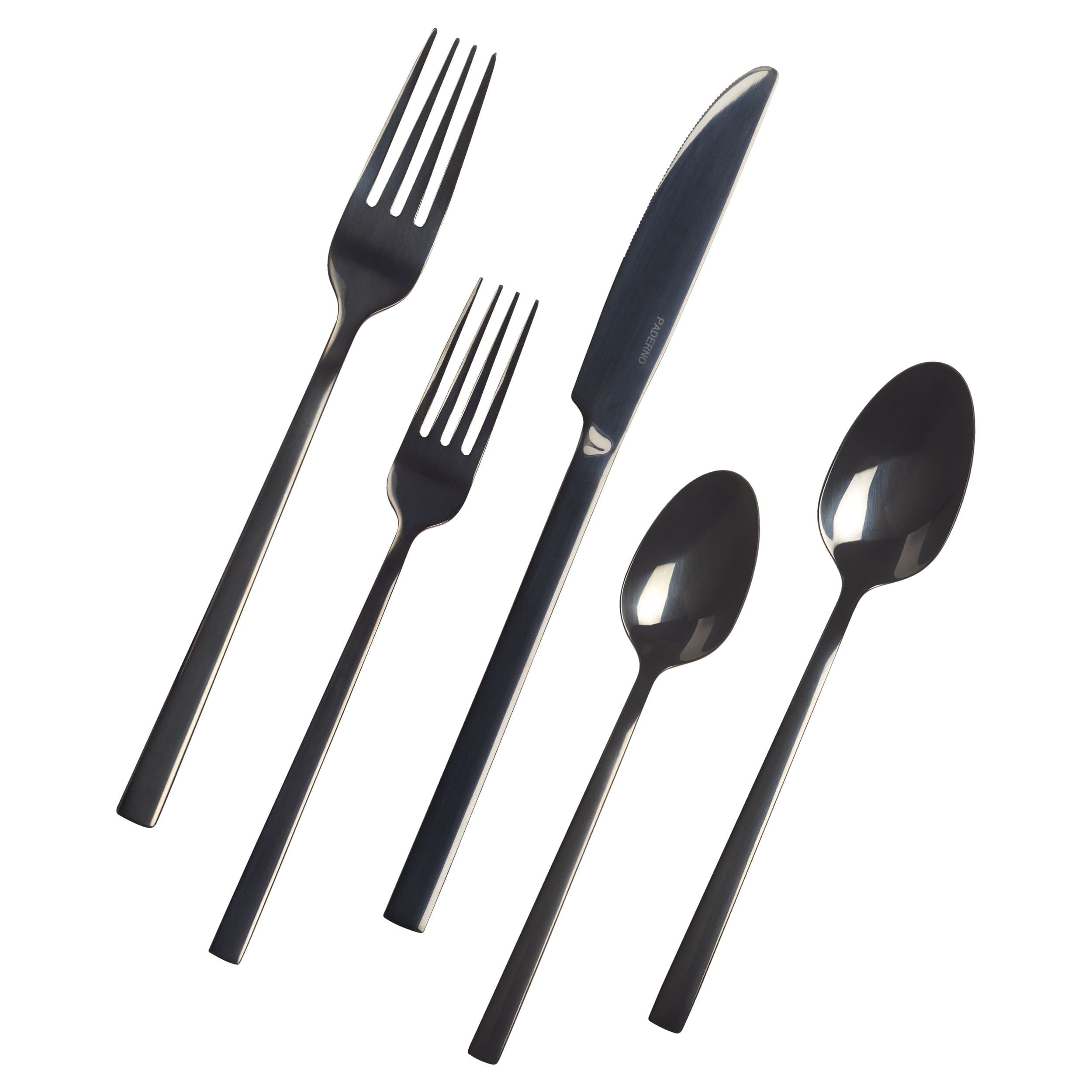 PADERNO Belvedere Stainless Steel Flatware Set, Serves 4, 20-pc, Black