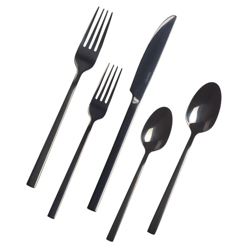 PADERNO Belvedere Stainless Steel Flatware Set, Serves 4, 20-pc, Black
