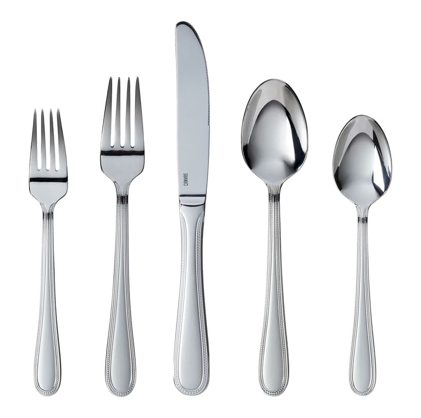 CANVAS Beaded Edge Flatware Set, Serves 12, 60-pc