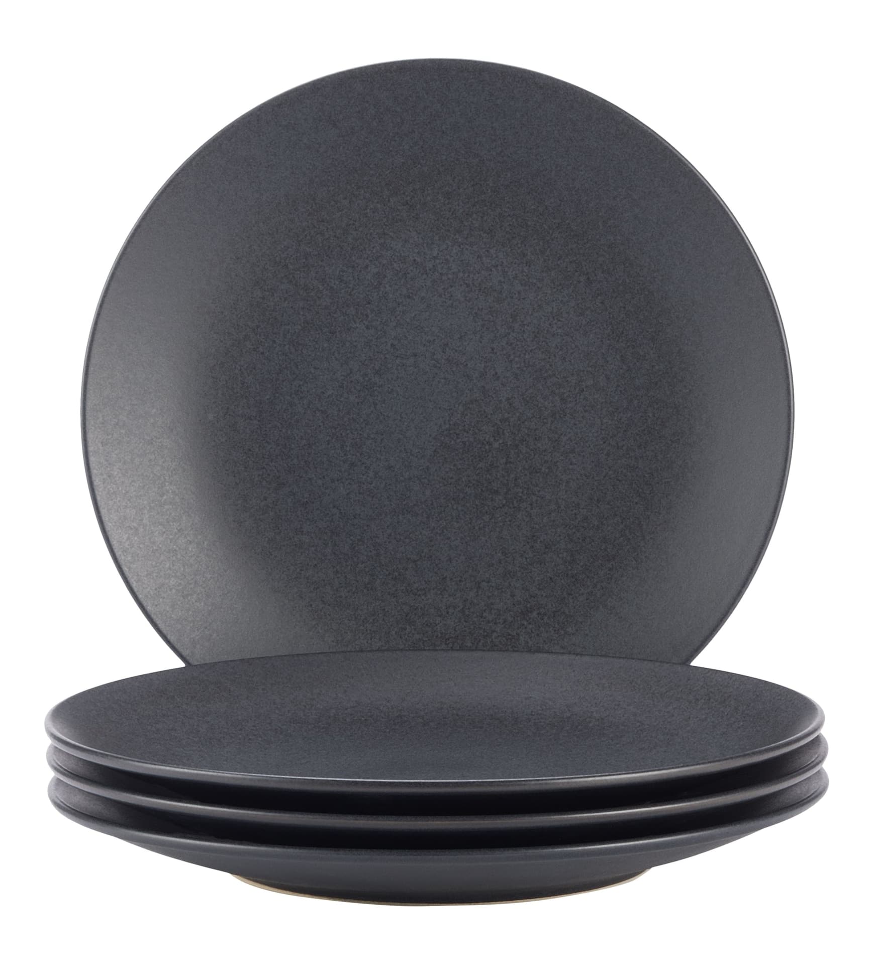 Paderno Dorset Stoneware Dinner Plate Set, Black Reactive, 4-pk, Oven Safe