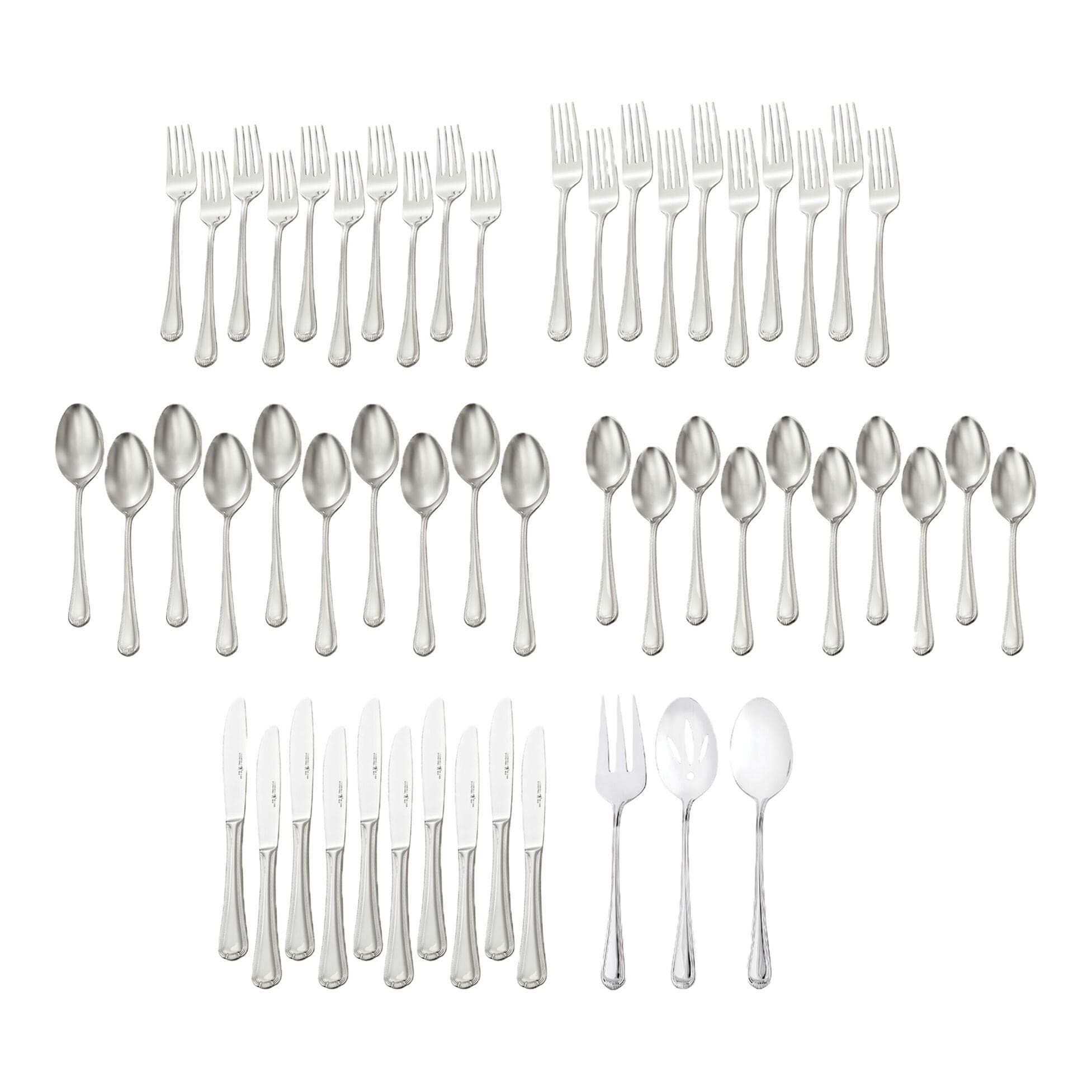 Henckels Metrona Flatware Set, Serves 10, 53-pc, Dishwasher Safe
