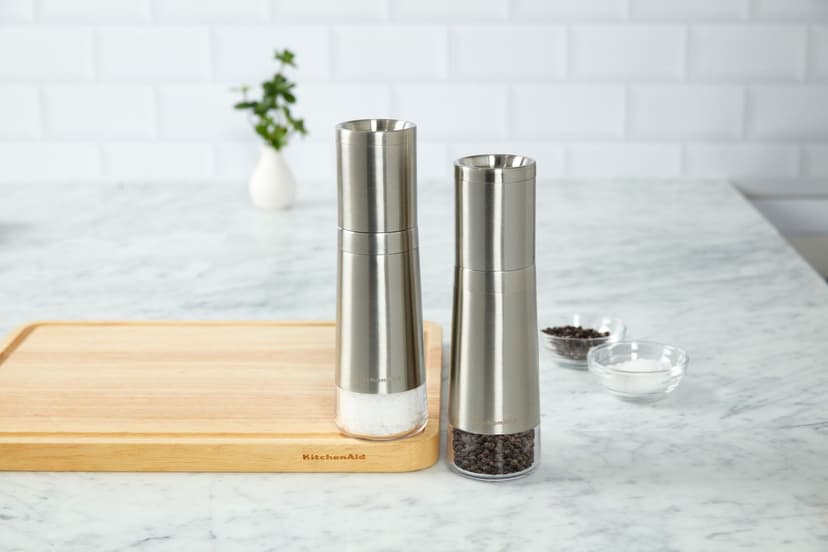 KitchenAid Stainless Steel Salt & Pepper Grinder Set, 8-in