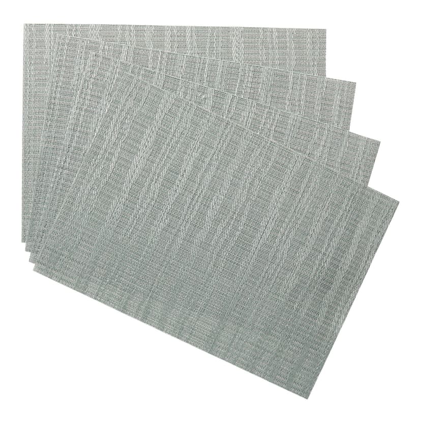 CANVAS Lurex Rectangle Textilene Woven Placemat, Sage, 13-in x 18-in, 4-pk