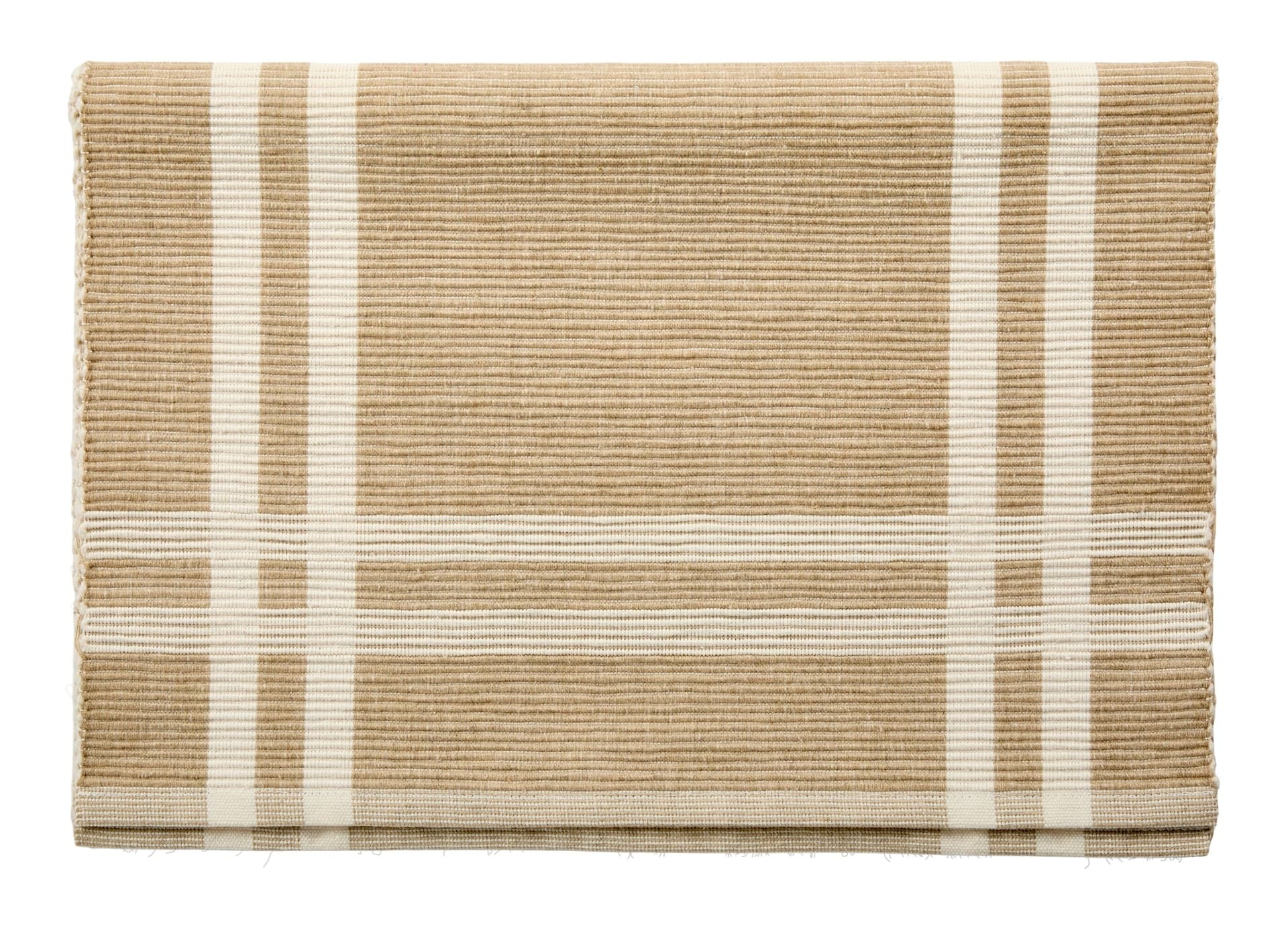 CANVAS Taupe Ribbed Rectangular Cotton Table Runner, 84-in x 15-in