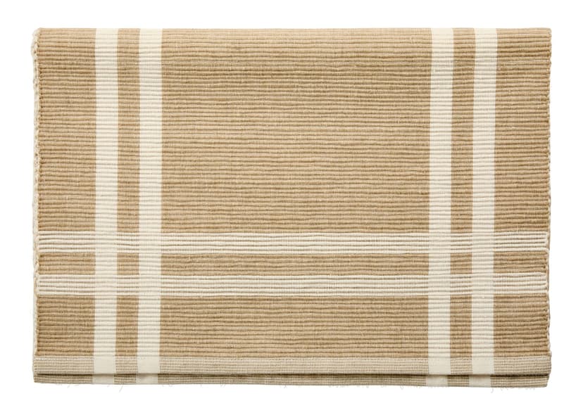 CANVAS Taupe Ribbed Rectangular Cotton Table Runner, 84-in x 15-in