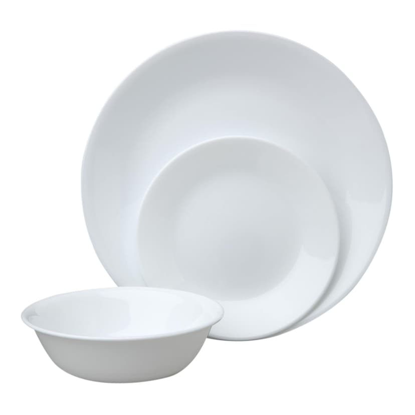 Corelle Winter Frost Glass Dinnerware Set, Serves 6, 18-pc, White