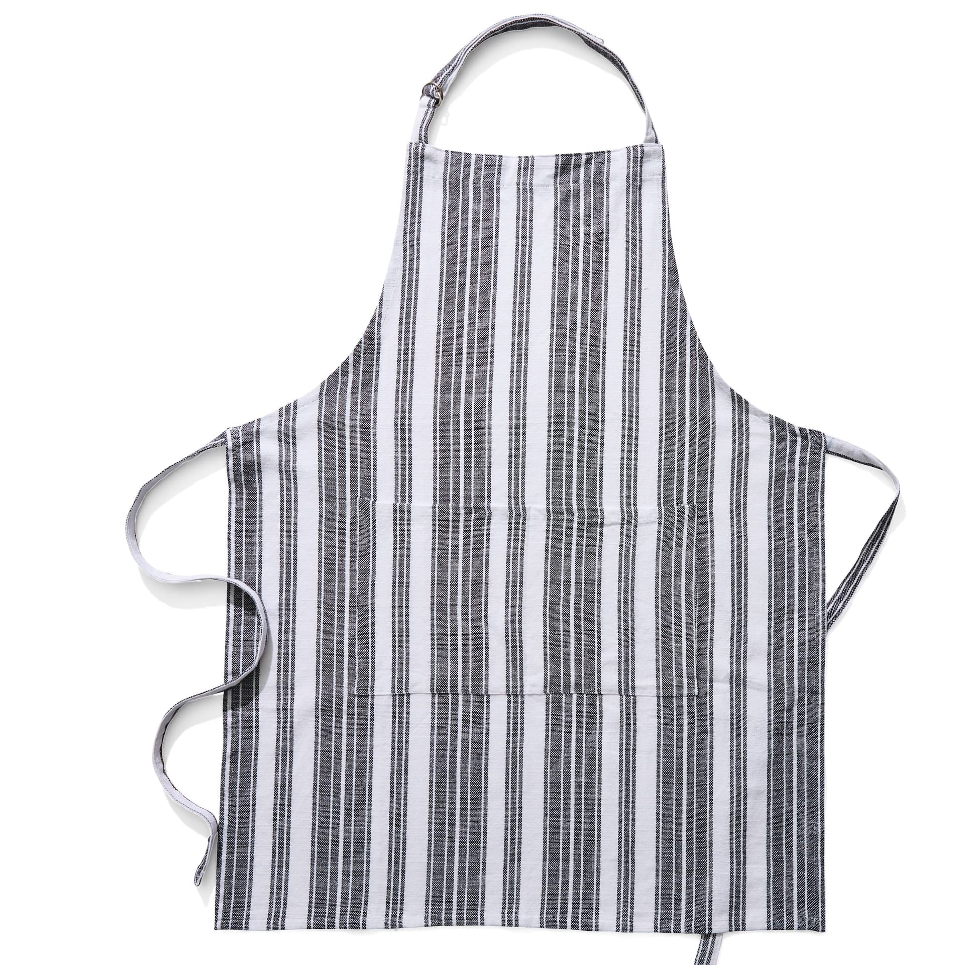 Master Chef Adjustable Stripped Apron for Cooking, Black & White, One Size