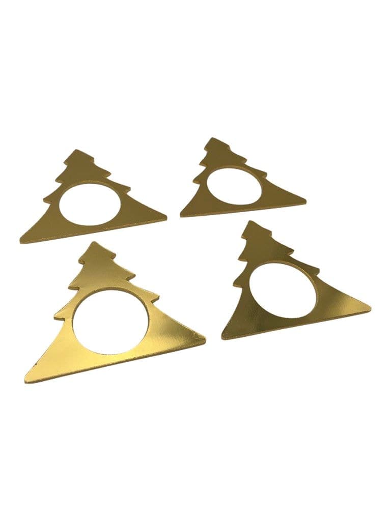 Core Home Gold Tree Durable Napkin Rings, Set of 4