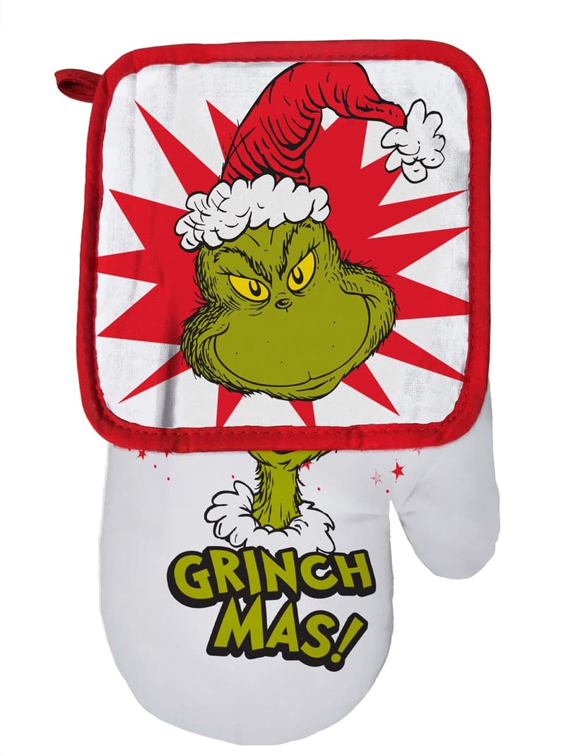 Dr. Seuss Grinch-Themed Oven Mitt and Pot Holder Set