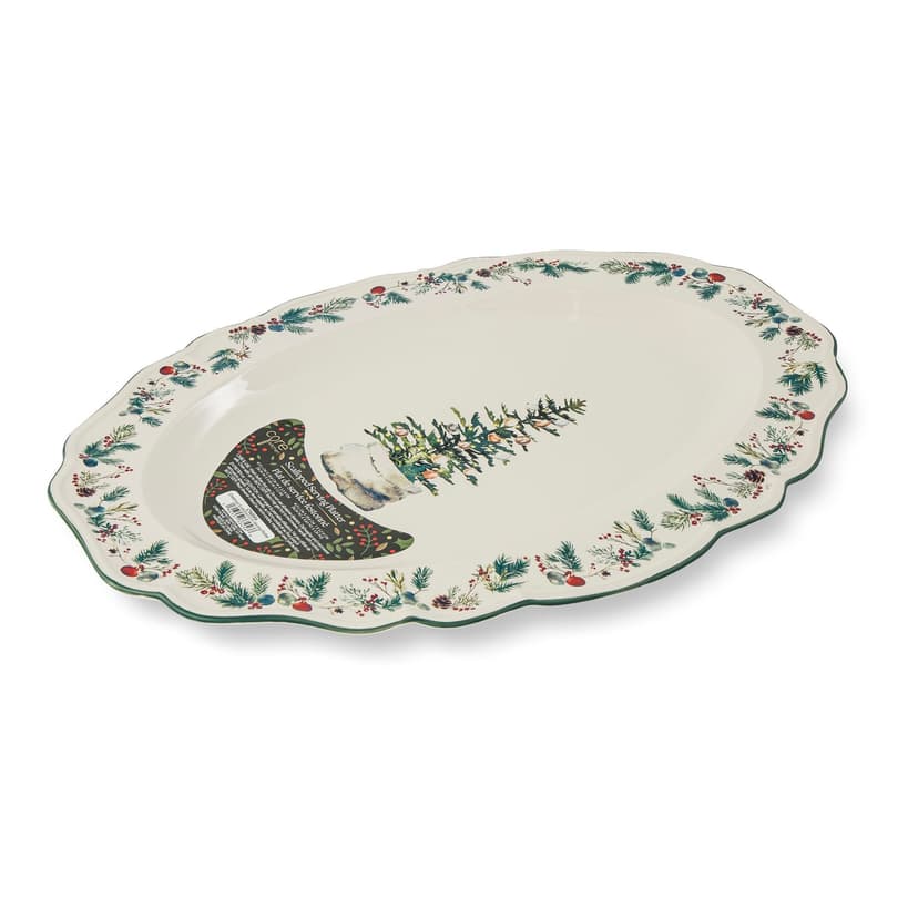 Core Home 29-cm Dishwasher Safe Winter Berry Serving Platter